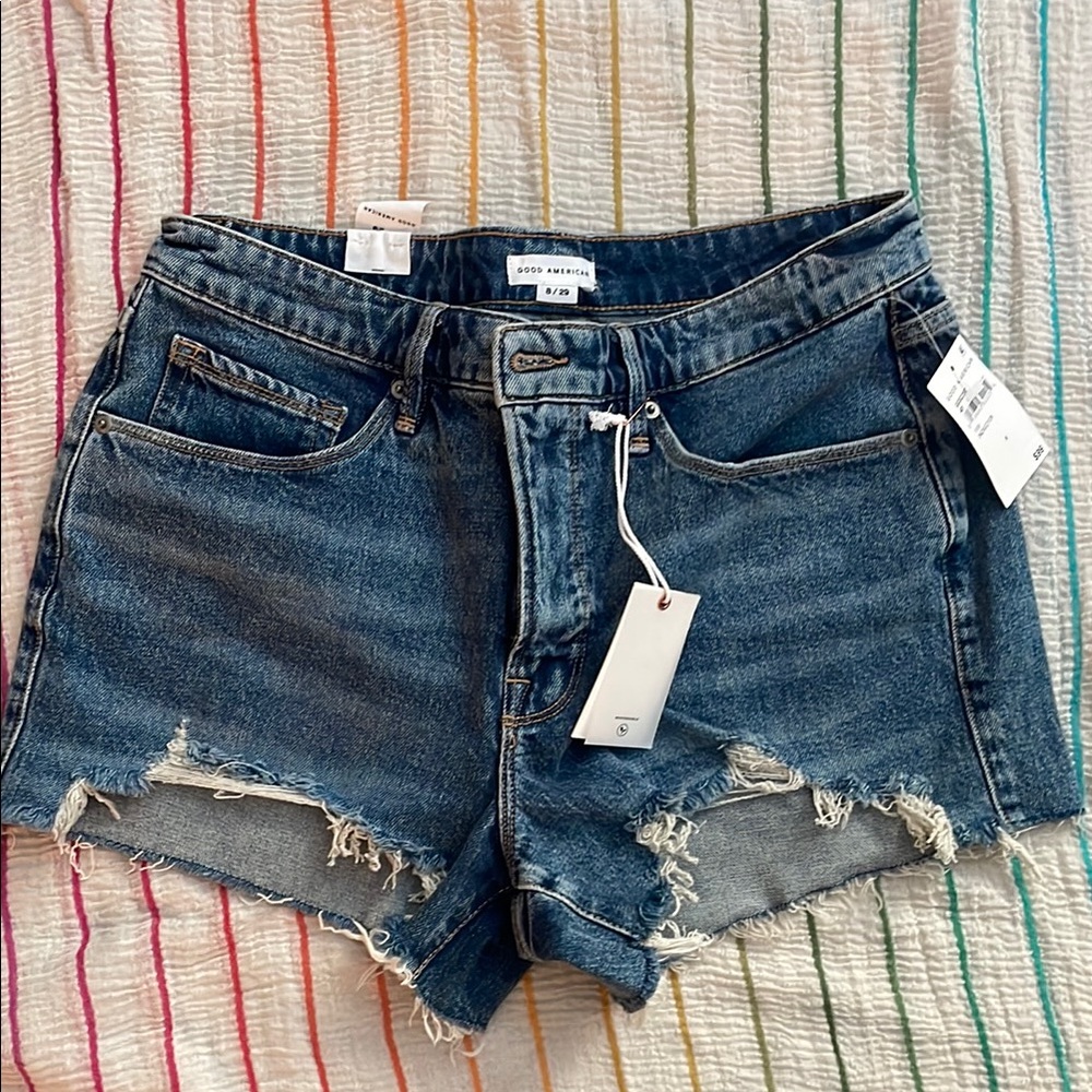 Good American Women's Blue Denim Shorts